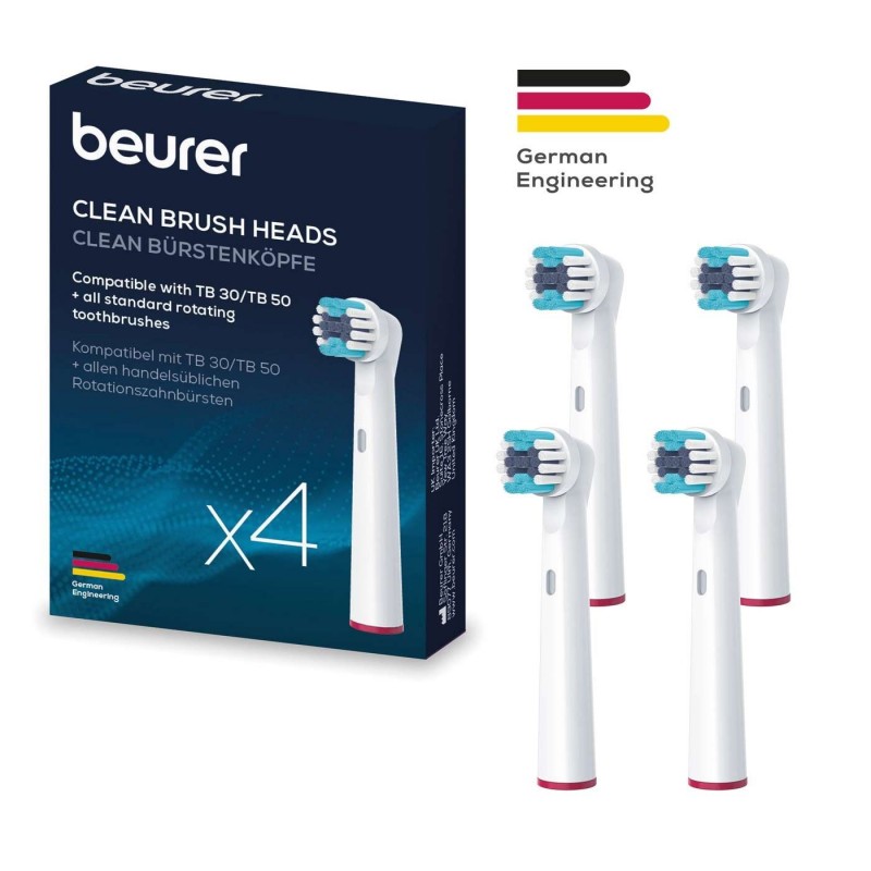 Beurer Насадка для зубної щітки, TB_30/50_C_4, 4 шт в комплекті, білий