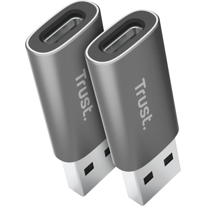 Trust Адаптер Calyx USB-C > USBA3.2, 2шт, чорний