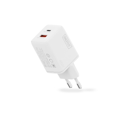 Digitus Зарядний пристрій GaN 1хUSB-C, 1хUSB-A, 45W