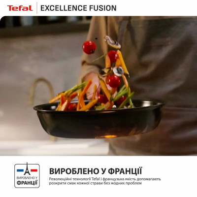 Tefal Сковорода Tefal Excellence Fusion, 26см, алюміній, бакеліт, чорний Tefal Сковорода Tefal Excellence Fusion, 26см, алюміній, бакеліт, чорний