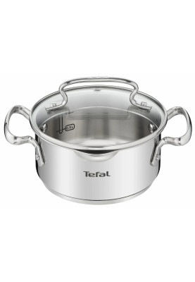 Tefal Кастрюля DUETTO+, 1.5л, з кришкою, нержавіюча сталь, скло