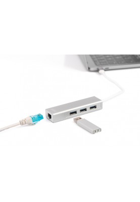 Digitus Концентратор USB-C - USB 3.0 3 Port Hub + Gigabit Ethernet