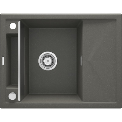 Deante Мийка кухонна Magnetic, граніт, прямокут., с крылом, 640х500х219мм, чаша - 1, врізна, антрацит
