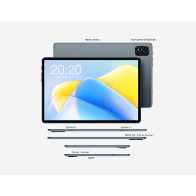 TECLAST Планшет P40HD 10.1" 8GB, 128GB, LTE, 6000mAh, Android, сірий