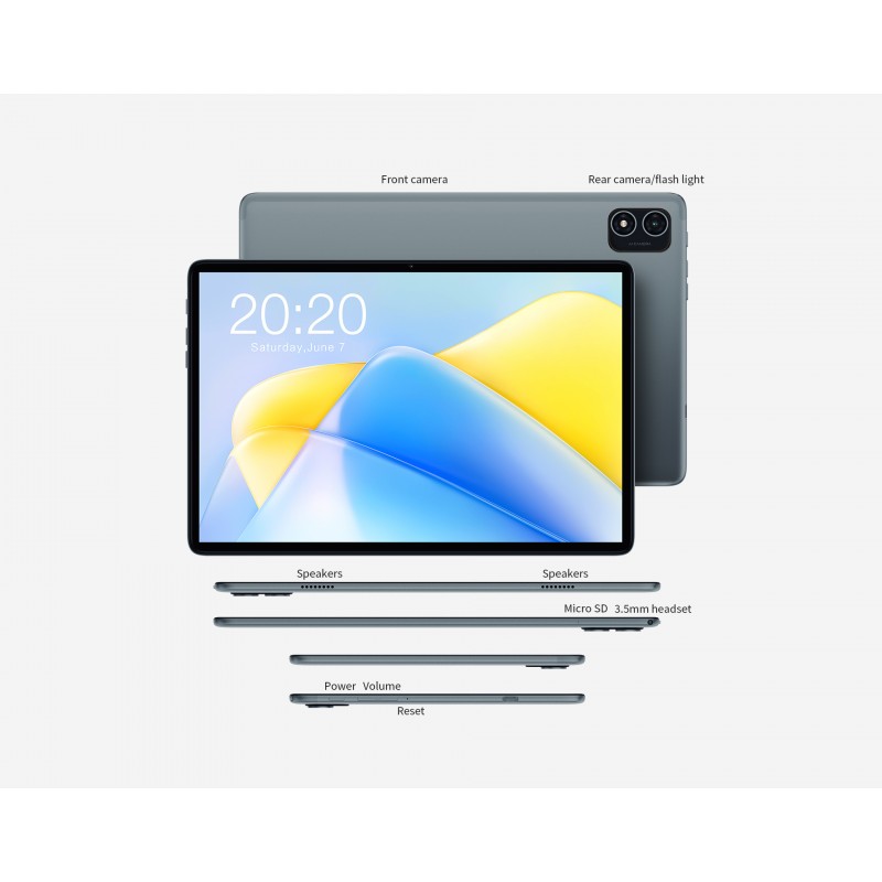 TECLAST Планшет P40HD 10.1" 8GB, 128GB, LTE, 6000mAh, Android, сірий