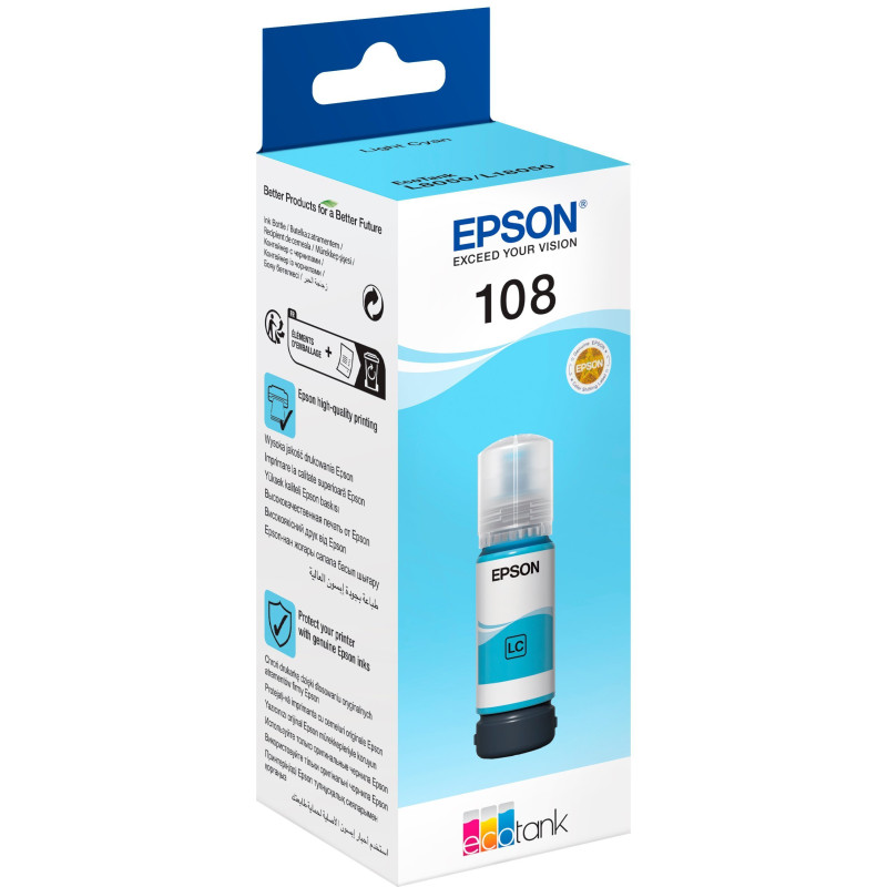 Epson Контейнер з чорнилом 108 EcoTank L8050/L18050 light cyan