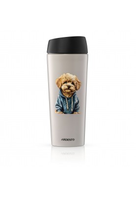 ARDESTO Термокухоль Coffee Time Maltipoo 450мл, нержавіюча сталь, бежевий