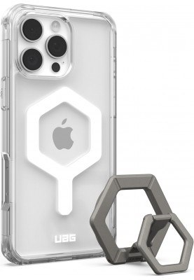 UAG Чохол+магнітне кільце-тримач для Apple iPhone 16 Pro Max, Plyo MagSafe, Ice White/Titanium Stand