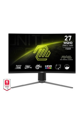 MSI Монітор 27" MAG 27CQ6PF 2x HDMI, DP, Audio, VA, 2560x1440, 180Hz, 0.5ms, sRGB 105%, CURVED, AdaptiveSync, HAS
