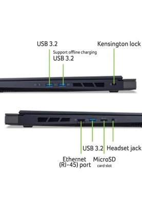 Acer Ноутбук Predator Helios Neo 16 PHN16-72 16" WUXGA IPS, Intel i7-14650HX, 16GB, F1TB, NVD4060-8, Lin, чорний
