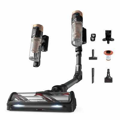 Rowenta Пилосос безпровідний X-Force Flex 14.80 Auto Animal, 240Вт, конт пилок -0.65л, автон. робота до 90хв, HEF system 99,9%, чорно-золотий