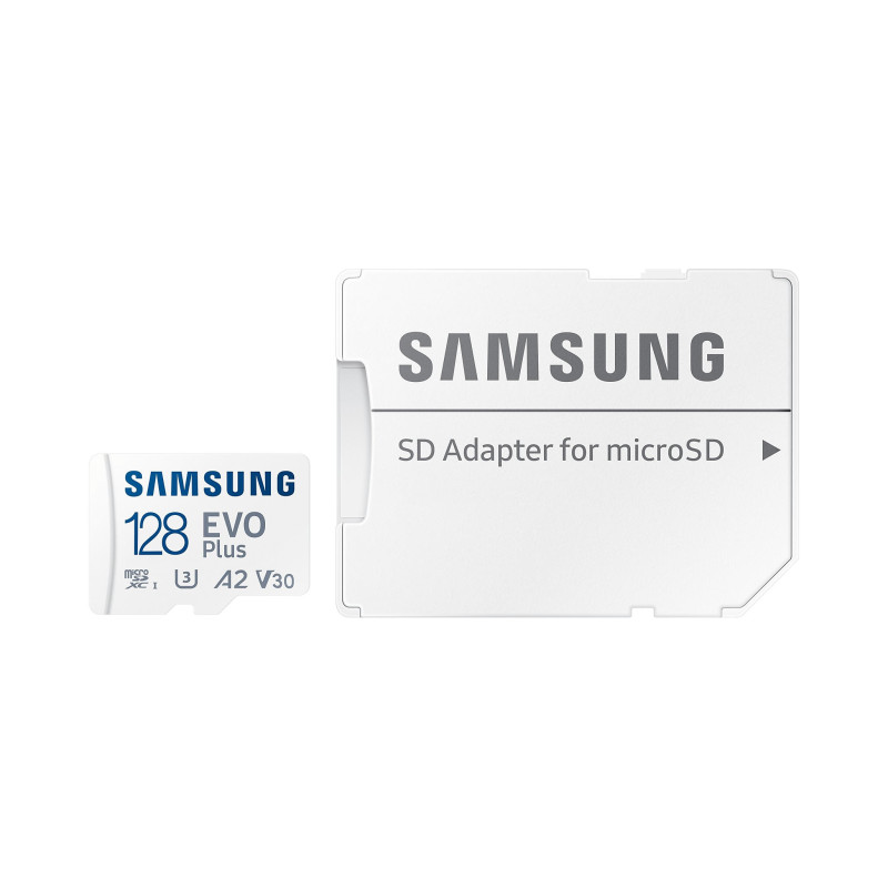 Samsung Карта пам'яті microSD 128GB C10 UHS-I R130MB/s Evo Plus + SD
