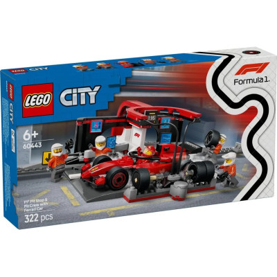 LEGO Конструктор LEGO City Піт-стоп і піт-екіпаж F1 з болідом Ferrari