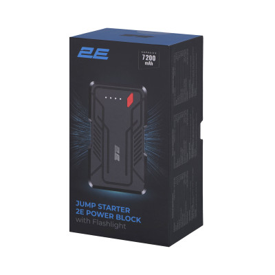 2E Пуско-зарядний пристрій Power Block з ліхтарем, 7200мА·г/26.64Вт·г, 400A, 2xUSB-A/2.1A, 1A