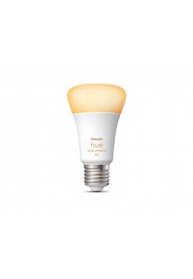 Philips Hue Лампа розумна E27, 11W(60Вт), 2200K-6500K, Tunable white, ZigBee, Bluetooth, димування