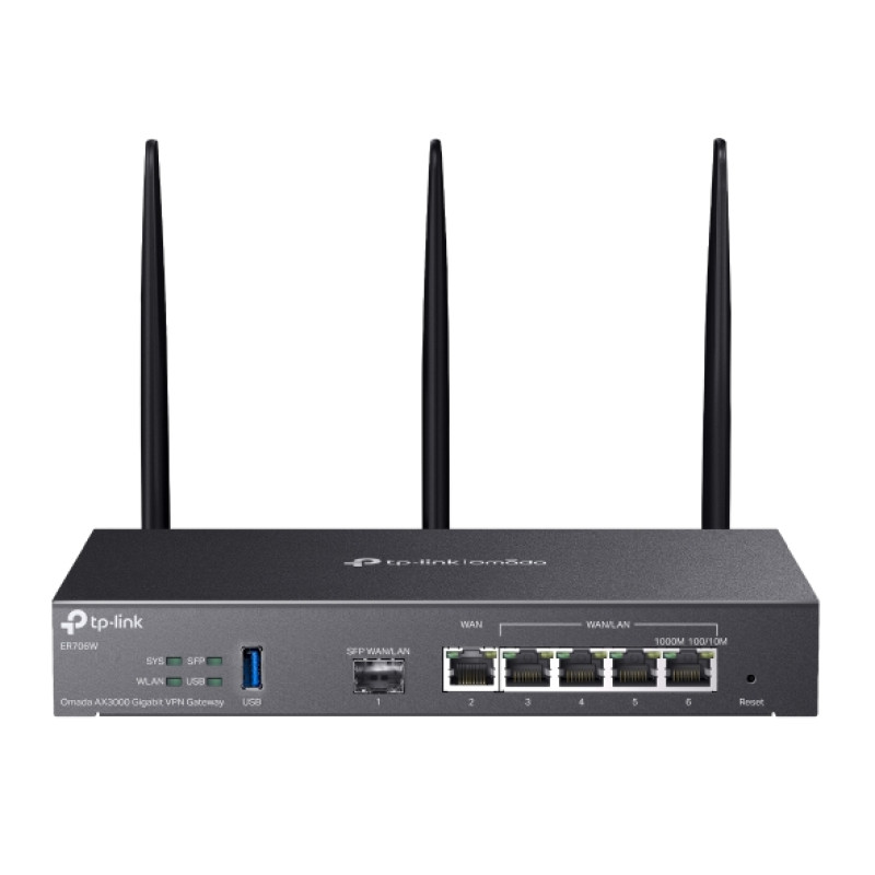 TP-Link Мультисервісний Маршрутизатор  ER706W AX3000 4xGE LAN/WAN, 1xGE WAN, 1xSFP, 1xUSB3.0