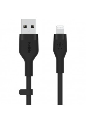 Belkin Кабель USB-A - Lightning силіконовий, з кліпсою, 3м, чорний
