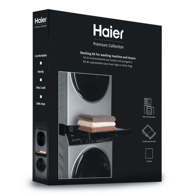 Haier Комплект монтажний для з'єднання пральної машини з сушильною машиною, 47-60см, чорний
