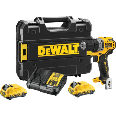 DeWALT Дриль-шурупокрут безщітковий XR Li-Ion 12В акб 2х2А·рік 57.5Нм 425-1500об/хв патрон 10мм ЗП кейс 1.1кг