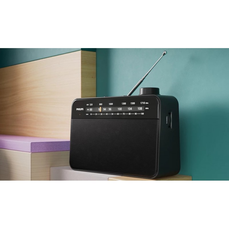 Philips Портативне радіо TAR2509 FM/MW, mono 300 mW, AUX 3.5mm, 2хLR20