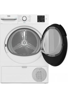 Beko Сушильна машина тепловий насос, 8кг, A++, 55см, дисплей, підсвітка барабану, пар, білий