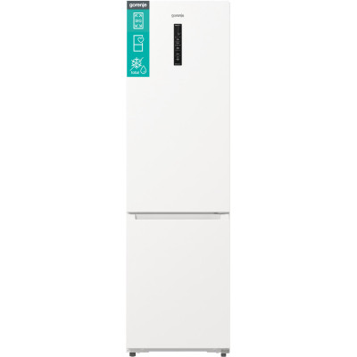 Gorenje Холодильник з нижн. мороз. камерою, 203х66х60см, 2 двері, 283(130)л, А+, Total NF, Зона св-ті, Інвертор, Зовн. Дисп, Wi-Fi, білий