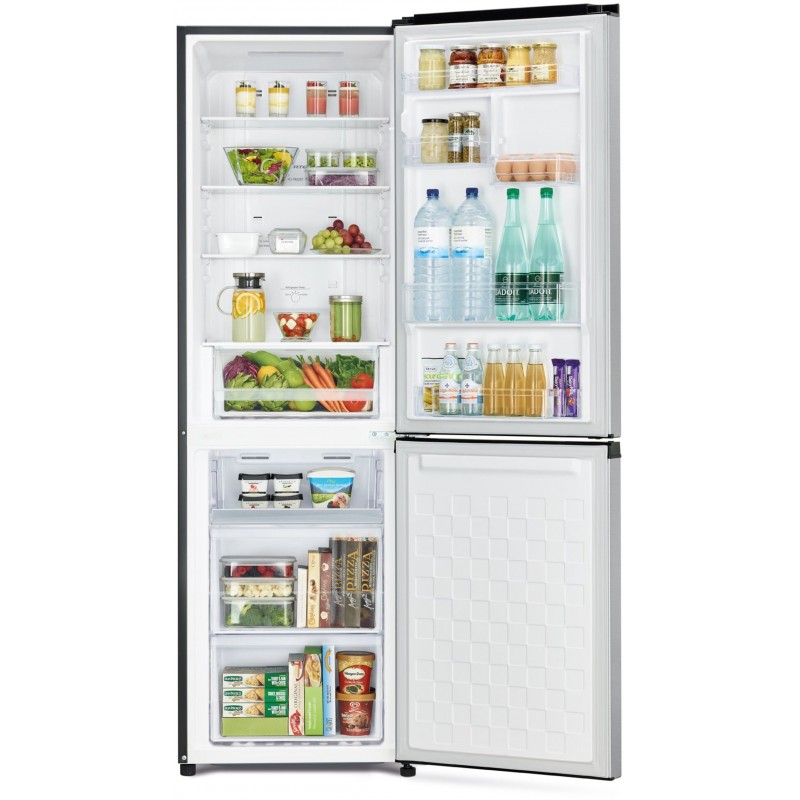 Hitachi Холодильник з нижн. мороз., 190x60х65, холод.відд.-215л, мороз.відд.-115л, 2дв., А+, NF, інв., нерж