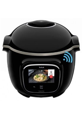 Tefal Мультиварка скороварка Cook4me Touch, 1600Вт, чаша-6л, сенсорне керування, 13 програм, управл. смартф., метал, пластик, чорний