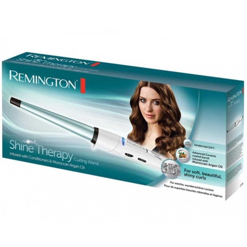 Remington Плойка Shine Therapy, конусна, >300Вт, темп.режимів-8, 140-210С, кераміка, білий