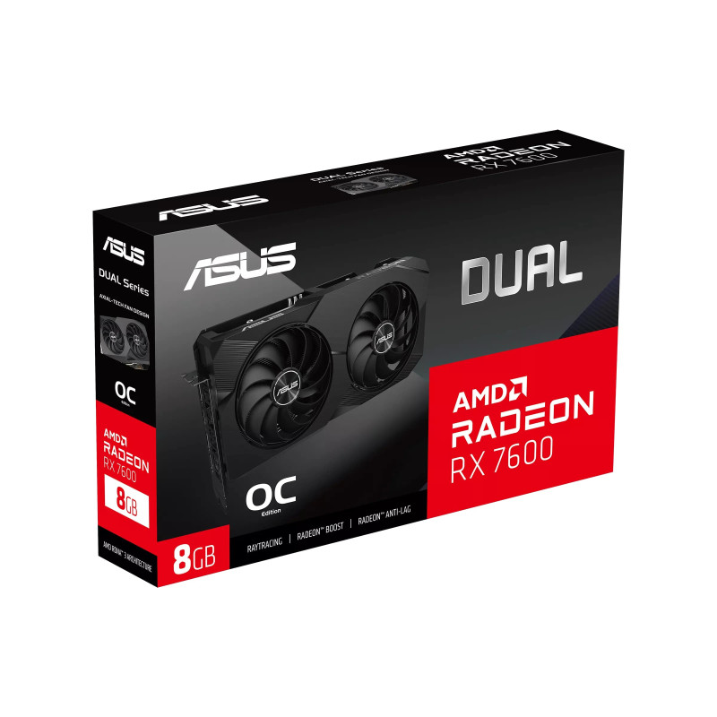 ASUS Відеокарта Radeon RX 7600 8GB GDDR6 DUAL OC EVO DUAL-RX7600-O8G-EVO