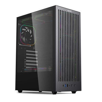 2E Gaming Корпус 2E GAMING Vector V8111B без БЖ, 1xUSB3.0, 1х USB 2.0, 1xUSB Type-C, 4x120мм ARGB, VGA 325мм, LCS ready, контролер з пультом, TG Side Panel, ATX, чорний