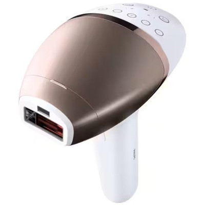 Philips Фотоепілятор Lumea IPL 9900 Series, акумуляторний , кіл-ть спалах.-450000, 2-4 см2, насадок-3, футляр, біло-золотий