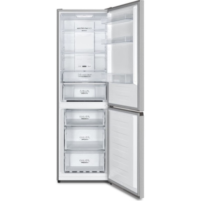 Gorenje Холодильник з нижн. мороз. камерою, 185х60х60см, 2 двері, 210 (110) л, А ++, NoFrost Plus, Зона св-ті, Зовн. Диспл, сірий