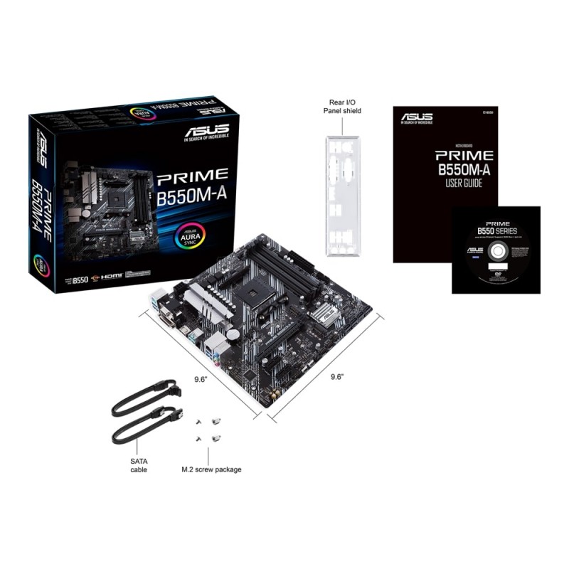 ASUS Материнcька плата PRIME B550M-A sAM4 B550 4xDDR4 M.2 HDMI-DVI-VGA mATX