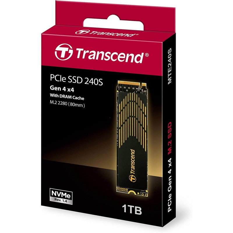 Transcend Накопичувач SSD M.2 1TB PCIe 4.0 MTE240S + розсіювач тепла