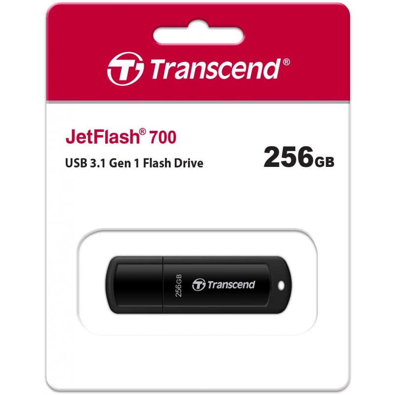 Transcend Накопичувач 256GB USB 3.1 Type-A JetFlash 700 Чорний