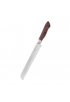 ARDESTO Набір ножів з блоком Midori, 6 предметів, нержавіюча сталь, пластик, бамбук, коричневий