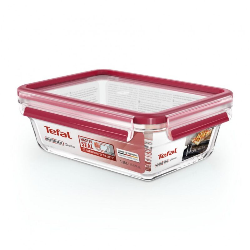 Tefal Форма універсальна із кришкою MASTERSEAL GLASS 1.3 л, скло