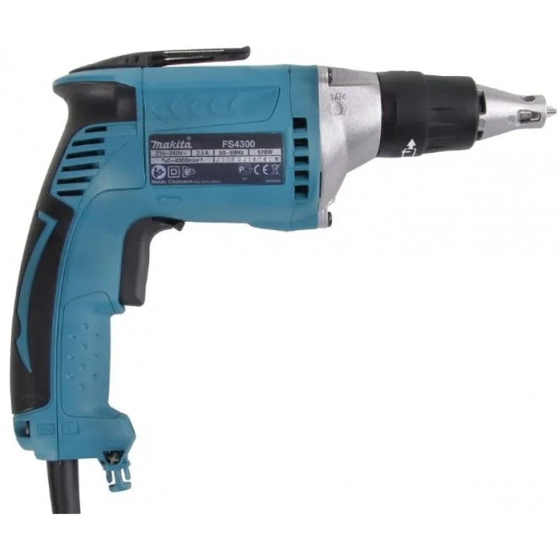 Makita Шурупокрут для гіпсокартону FS4300JX2, 570Вт, 4000 об/хв, 10-16Нм, 1.4кг, Makpac + аксесуари