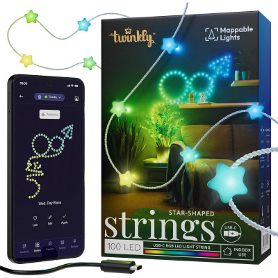 Twinkly Гірлянда Smart LED Twinkly Strings RGB 100 IP20 6м USB-C кабель прозрачний без БЖ