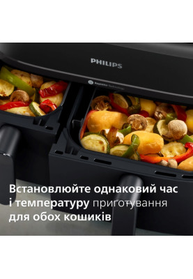Philips Мультипіч Ovi Dual Series 3000 2750Вт, чаша-6+3л, сенсорне кер., 2 контейнери, 8 авто. програм, пластик, чорний