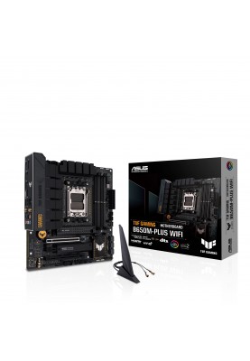 ASUS Материнcька плата TUF GAMING B650M-E WIFI sAM5 B650 4xDDR5 M.2 HDMI DP Wi-Fi BT mATX