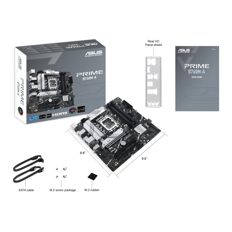 ASUS Материнcька плата PRIME B760M-A-CSM s1700 B760 4xDDR5 M.2 HDMI DP mATX CSM