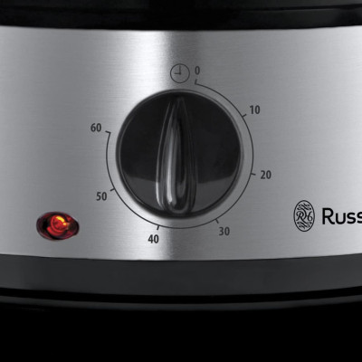 Russell Hobbs Пароварка Cook&Home 800Вт, чаша-3/3/3л, резервуар для води -1л, механічне керування, 3 яруси, метал/пластик, чорний