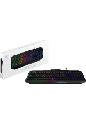 MSI Клавіатура мембранна MSI FORGE GK100 104key, USB-A, EN/UKR/RU, ColorLED, чорний