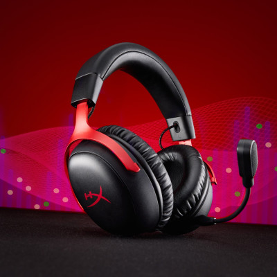 HyperX Гарнітура ігрова Cloud III S, WL/USB-A/USB-C, чорно-червоний