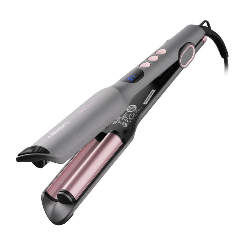 ARDESTO Плойка для створення локонів Pink Touch, 55Вт, 100-200C, кераміка, сірий+рожевий