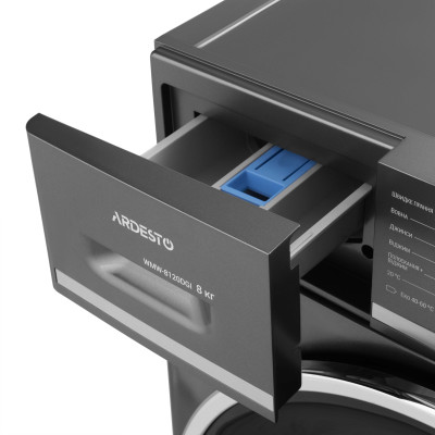 ARDESTO Пральна машина фронтальна Black Mars, 8кг, 1200, А+++, 55см, дисплей, пара, інвертор, сірий