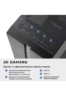 2E Комп’ютер персональний 2E Complex Gaming Intel i5-12400F/H610/8/256F+1000/NVD1030-2/FreeDos/2E-G2107-500/500W