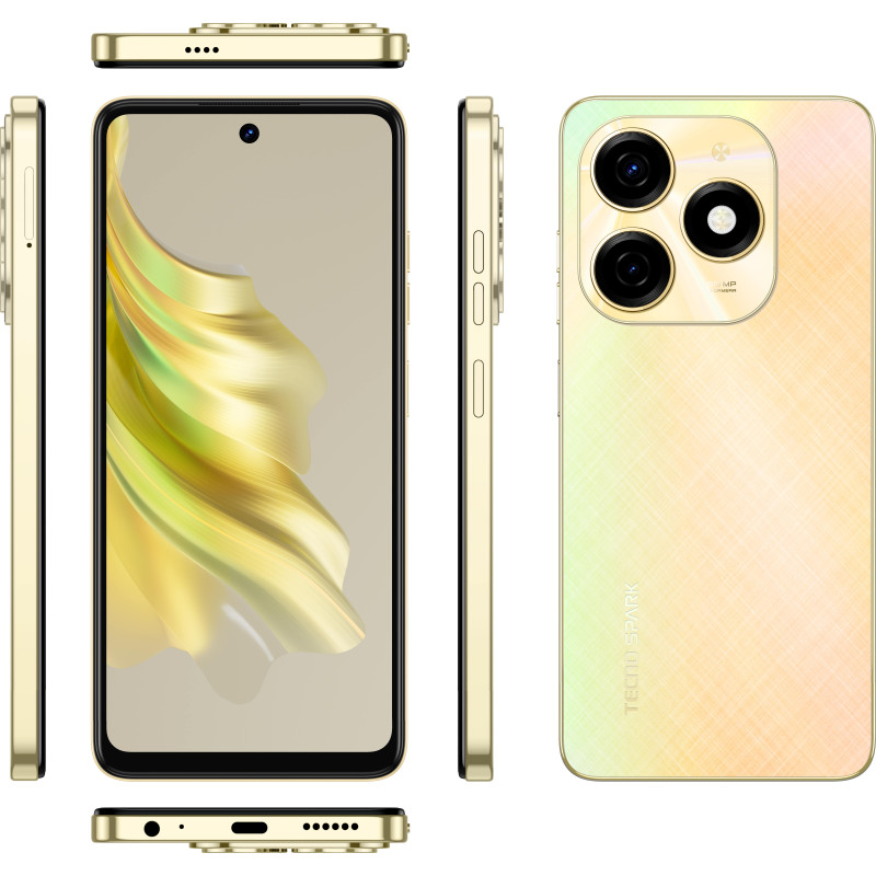 TECNO Смартфон Spark 20 (KJ5n) 6.56" 8/256ГБ, 2SIM, 5000мА•год, Neon Gold